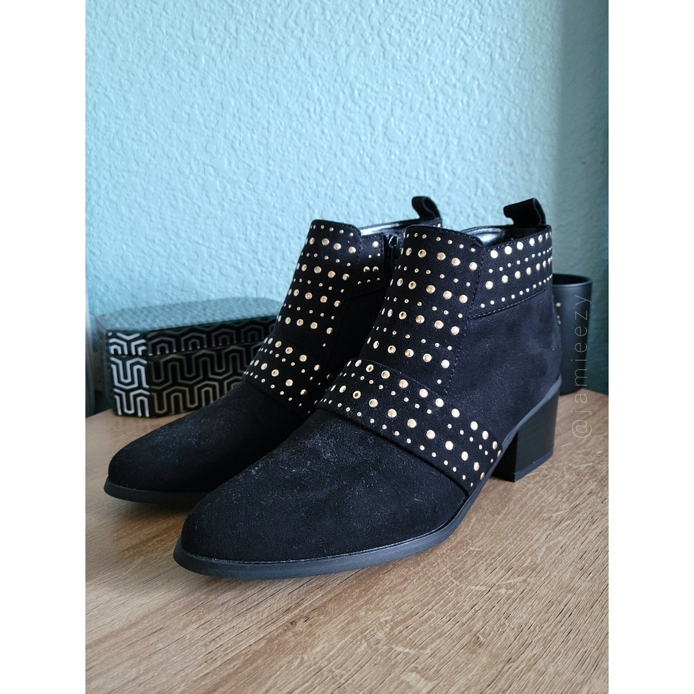 Topshop | "Buddy" Studded Ankle Booties - Black